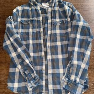 Fjallraven Men’s Skog Blue Flannel Button Down Shirt Top Sz M